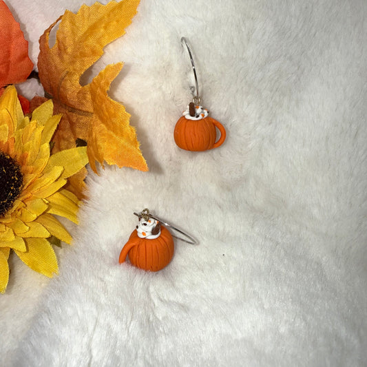Pumpkin Cinnamon  Latte Earrings